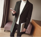 Men's Slim Fit Wool Overcoat | Long Classic Formal Coat 8