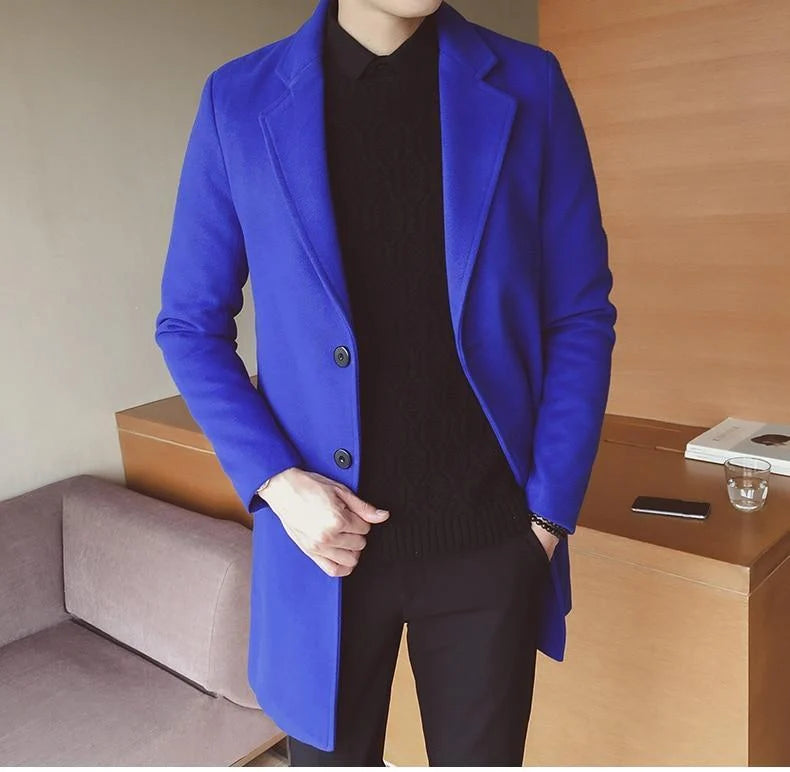 Men's Slim Fit Wool Overcoat | Long Classic Formal Coat 9