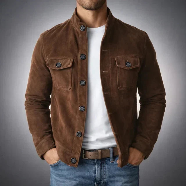 Men's Suede Jacket | Lightweight Military-Inspired Coat 2