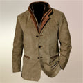 Men's Suede Jacket | Tailored Lined Vintage Coat for Autumn 0