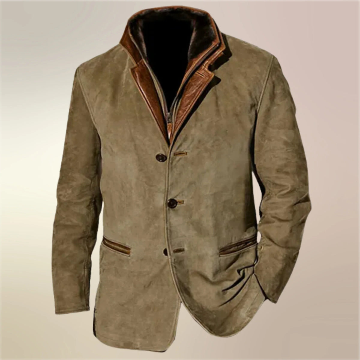 Men's Suede Jacket | Tailored Lined Vintage Coat for Autumn 0
