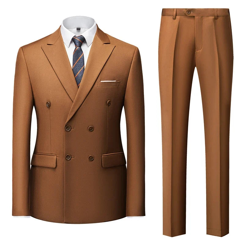 Men's Suit | Double-Breasted Wedding Suit for Groomsmen & Formal Events 11
