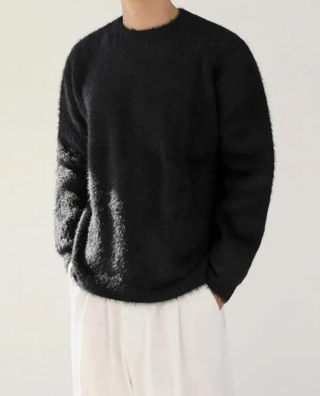 Men's Sweater | Soft Textured Knit Mohair Wool Blend 1