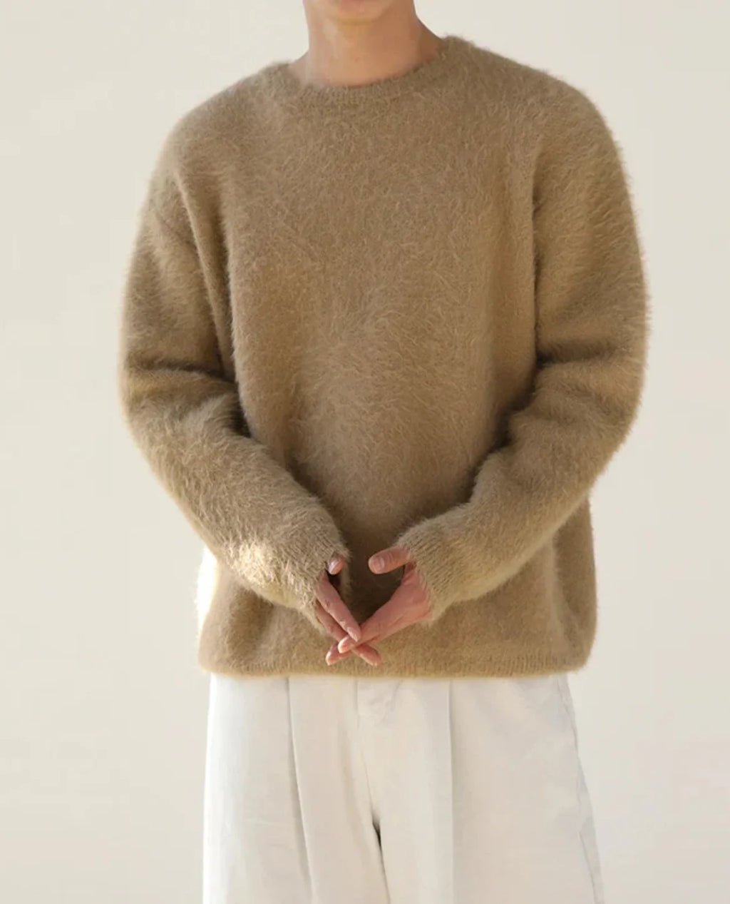 Men's Sweater | Soft Textured Knit Mohair Wool Blend 3