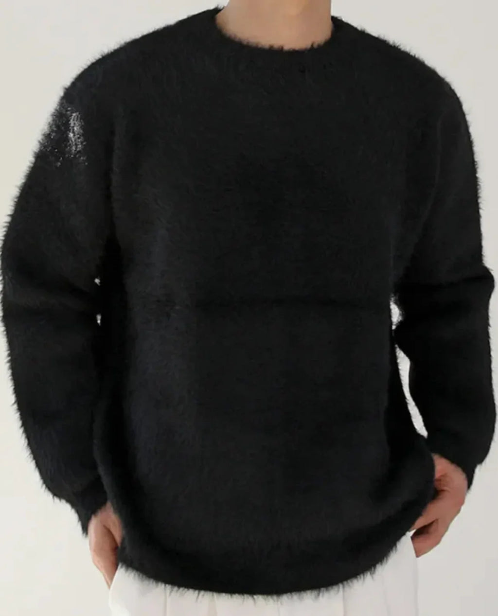 Men's Sweater | Soft Textured Knit Mohair Wool Blend 4