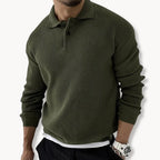 Men's Sweaters | Lightweight Knitted Polo with Waffle Texture 1