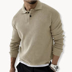 Men's Sweaters | Lightweight Knitted Polo with Waffle Texture 3