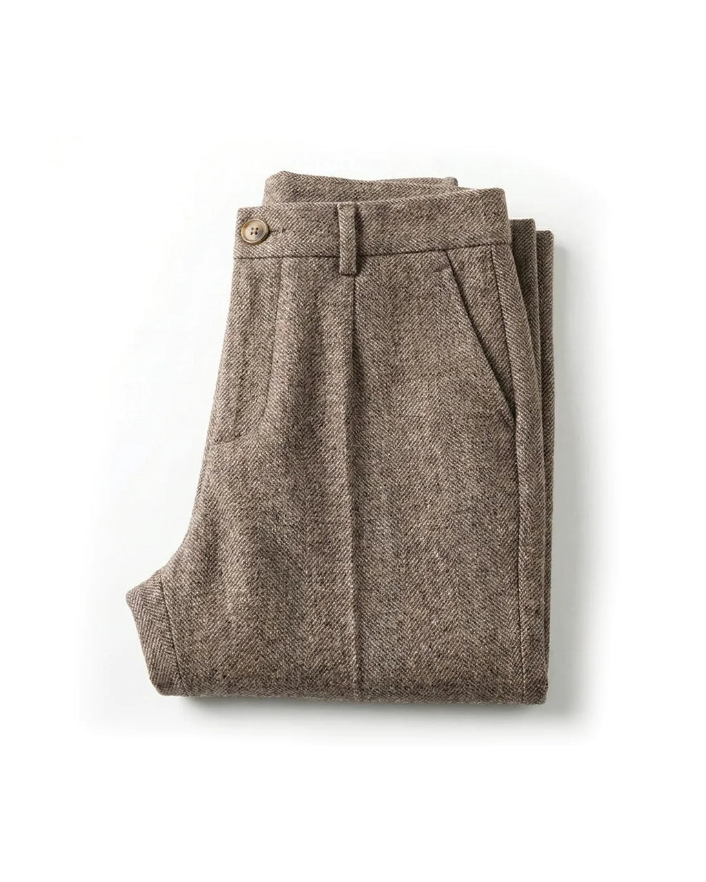 Men's Trousers | Tailored Wool Herringbone Modern Fit Pants 0
