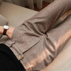 Men's Trousers | Tailored Wool Herringbone Modern Fit Pants 4