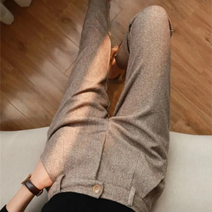 Men's Trousers | Tailored Wool Herringbone Modern Fit Pants 5