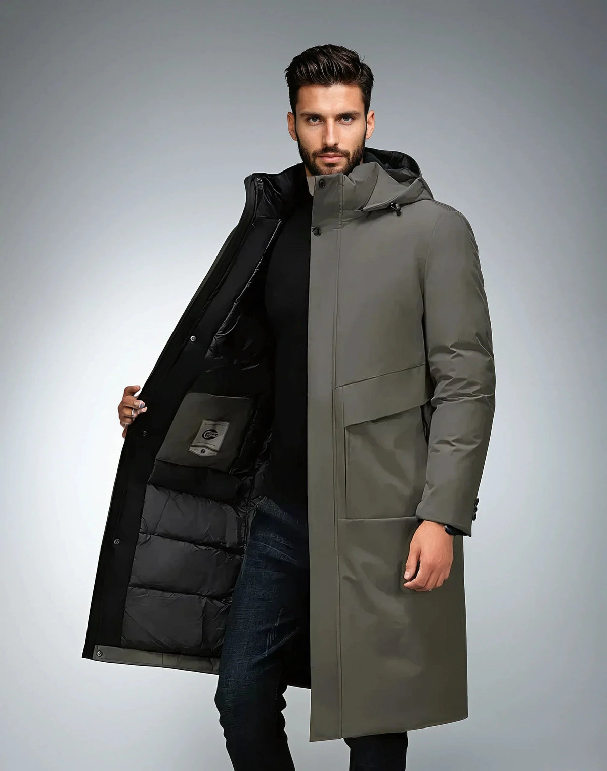 Men's Waterproof Winter Jacket | Long Hooded Parka with Warm Lining 1