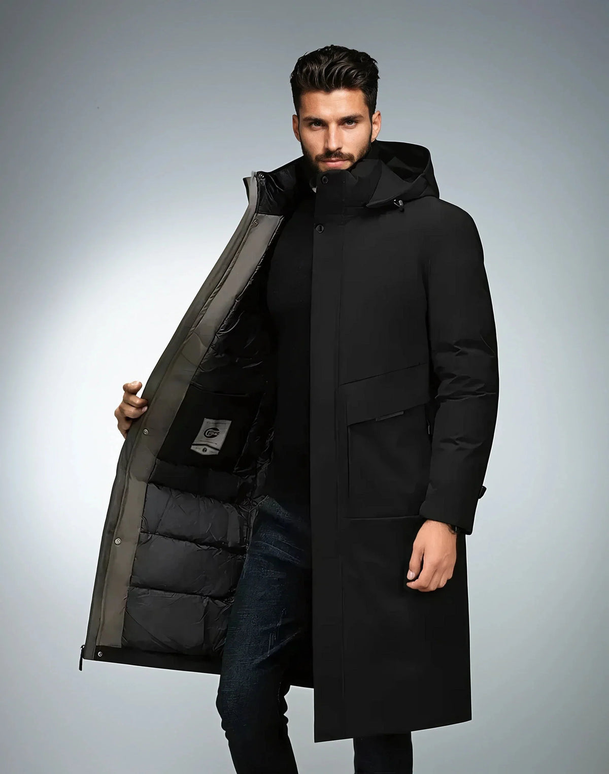 Men's Waterproof Winter Jacket | Long Hooded Parka with Warm Lining 2