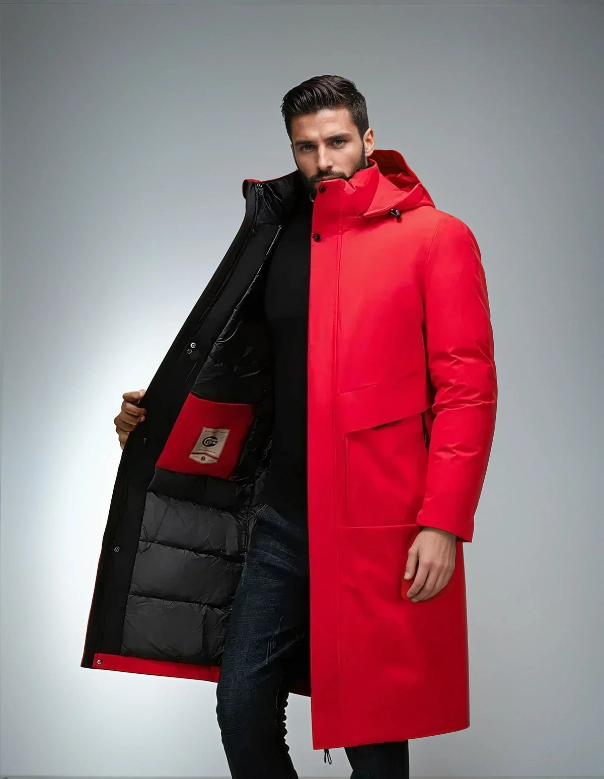 Men's Waterproof Winter Jacket | Long Hooded Parka with Warm Lining 3