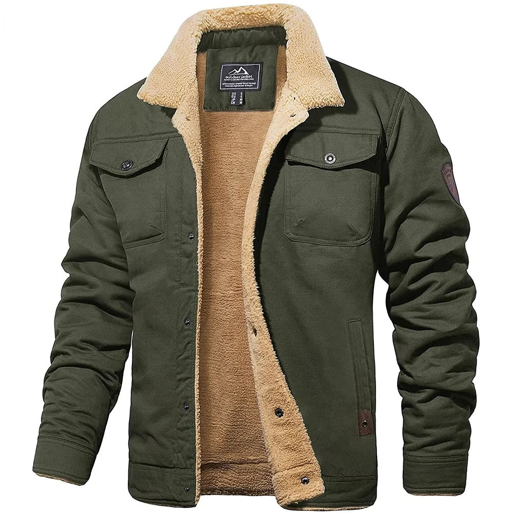 Men's Windproof Bomber Jacket | Thermal Lined Men's Winter Coat 4