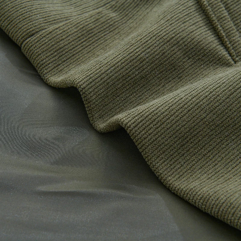 Men's Winter Coat | Slim Fit Corduroy Jacket with Stand Collar 5