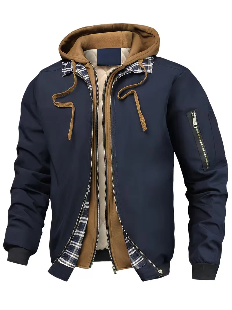 Men's Winter Jacket | Casual Hooded Zip-Up Coat with Pockets 1