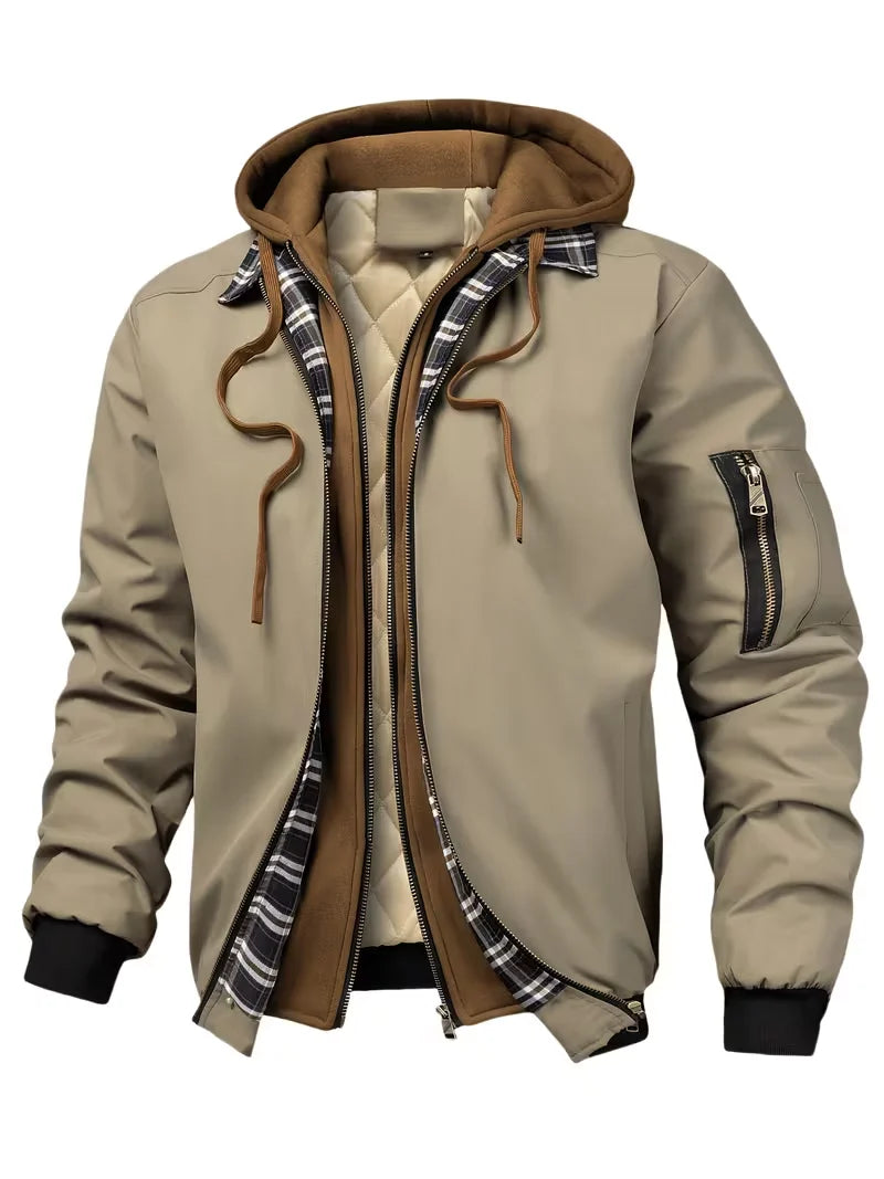 Men's Winter Jacket | Casual Hooded Zip-Up Coat with Pockets 2