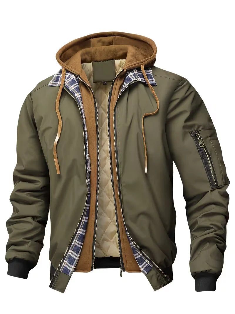 Men's Winter Jacket | Casual Hooded Zip-Up Coat with Pockets 3