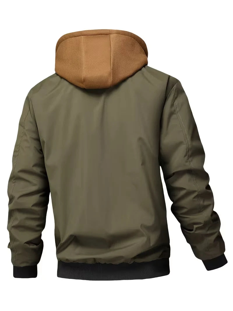 Men's Winter Jacket | Casual Hooded Zip-Up Coat with Pockets 4