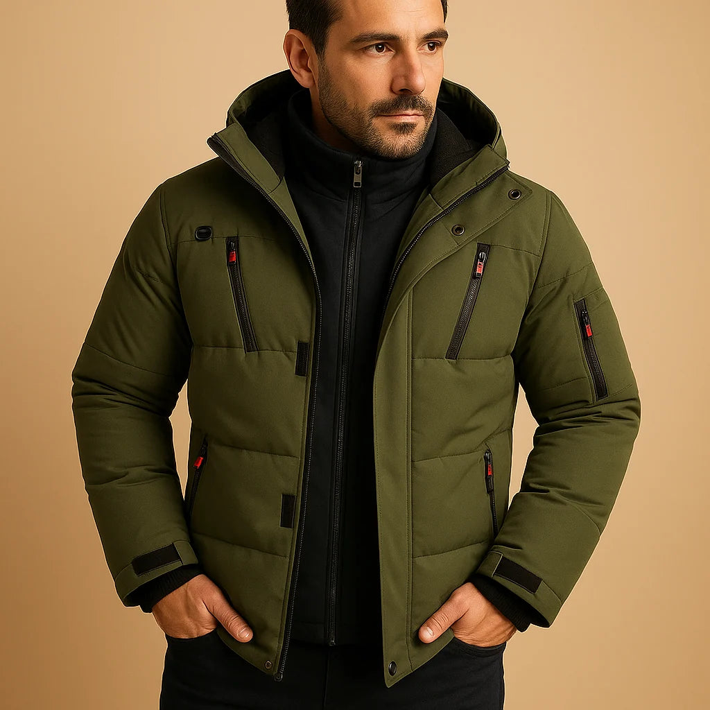 Men's Winter Jacket | Thick Insulated Zip-Up Coat for Cold Weather 4