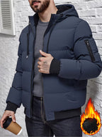 Men's Winter Puffer Jacket | Hooded Fleece Lined Coat 1