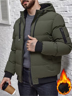 Men's Winter Puffer Jacket | Hooded Fleece Lined Coat 2
