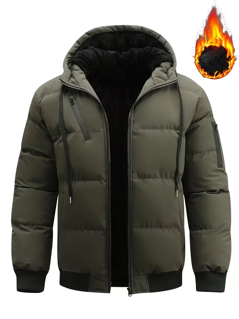 Men's Winter Puffer Jacket | Hooded Fleece Lined Coat 6