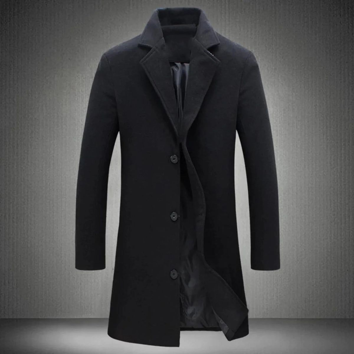 Men's Wool Coat Classic Cut | Long Collar Overcoat 0
