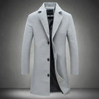 Men's Wool Coat Classic Cut | Long Collar Overcoat 1