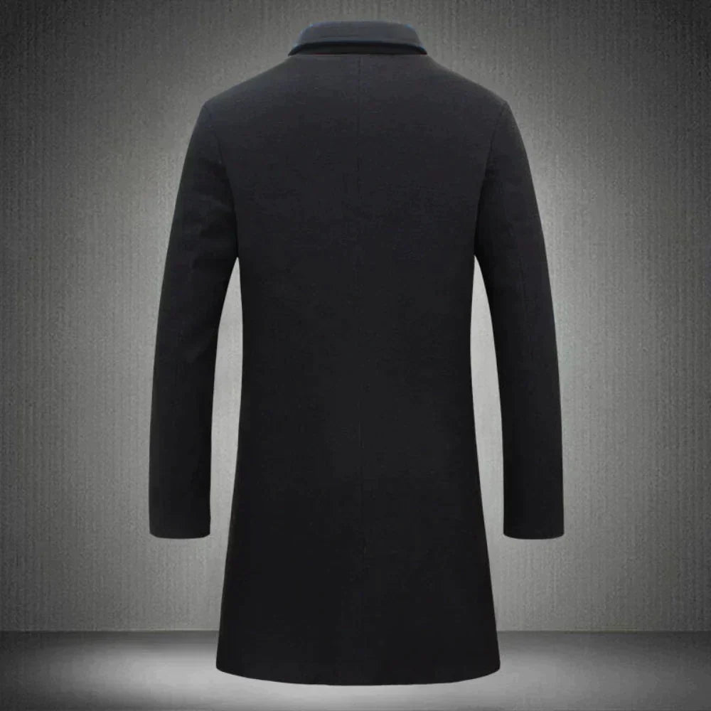 Men's Wool Coat Classic Cut | Long Collar Overcoat 3