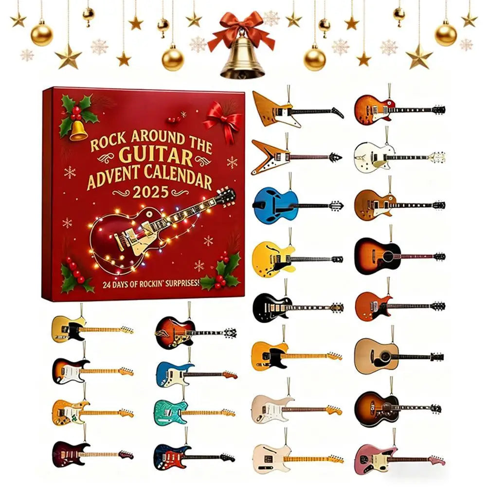 Musical Advent Calendar with 24 Mini Guitar Instruments and Accessories 0
