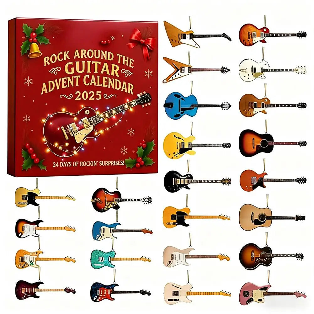Musical Advent Calendar with 24 Mini Guitar Instruments and Accessories 3