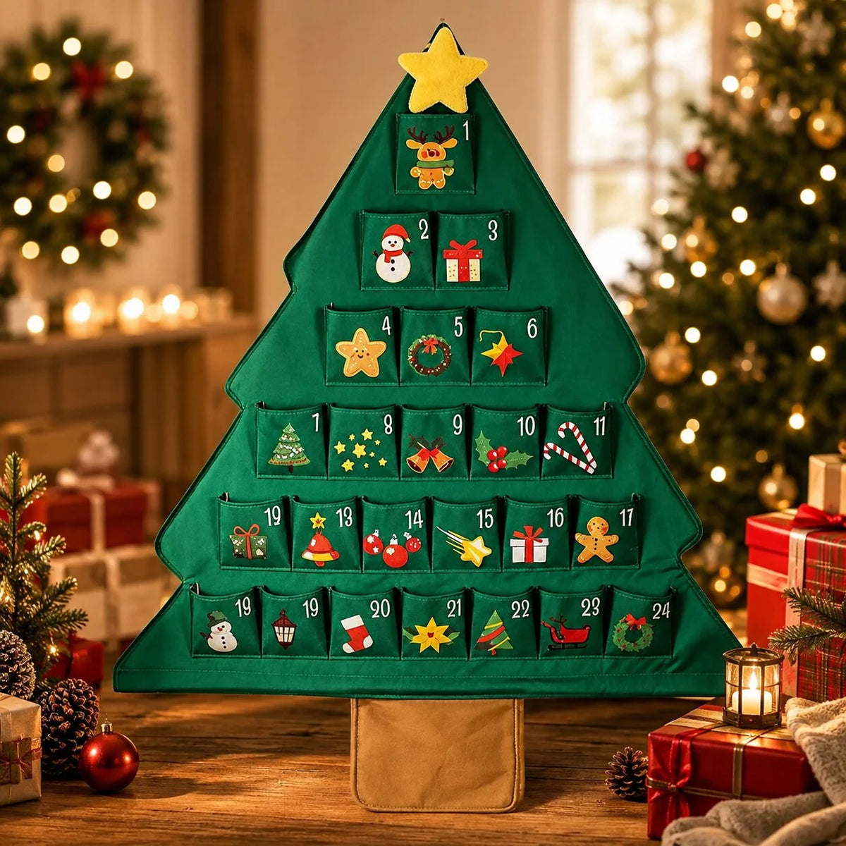Refillable Fabric Advent Calendar | Festive Christmas Tree Design 5
