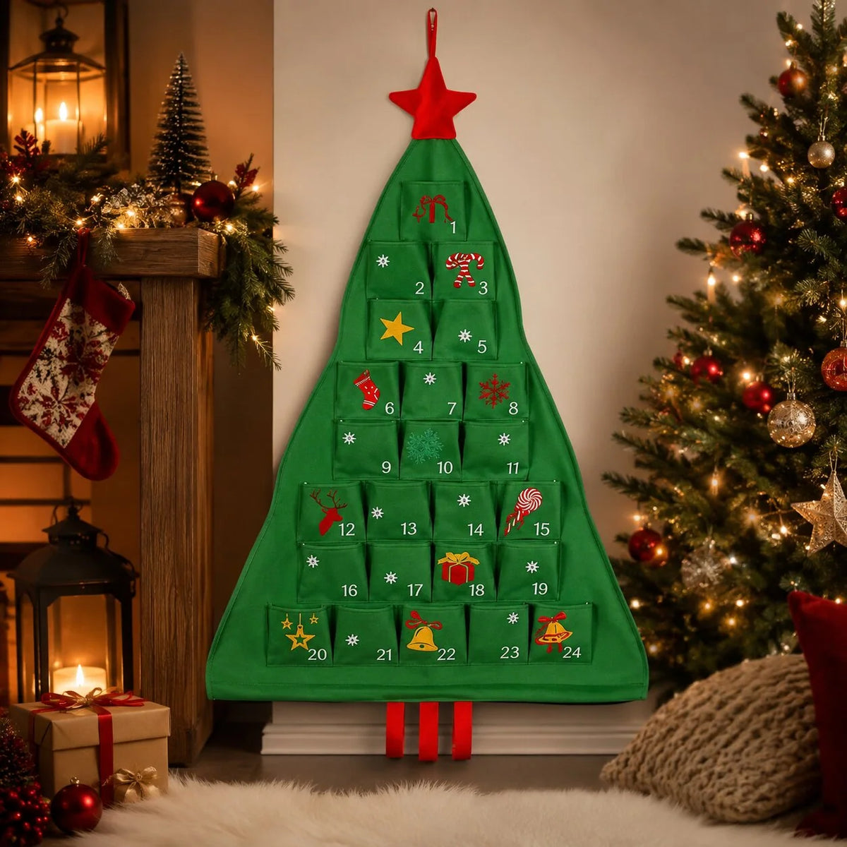 Refillable Fabric Advent Calendar | Festive Christmas Tree Design 7