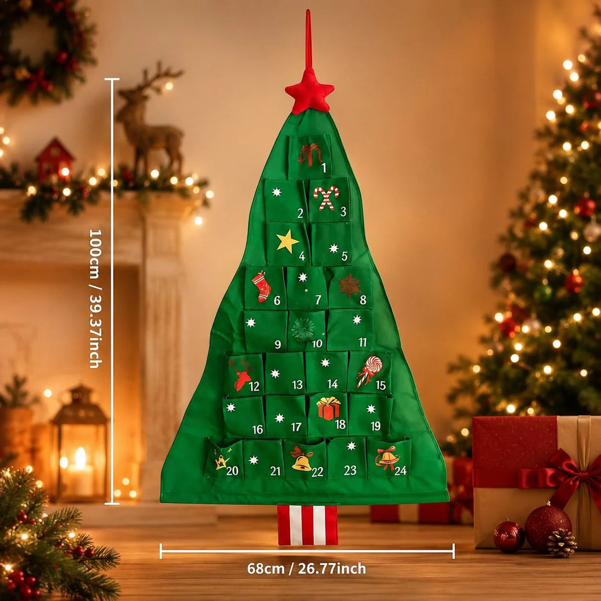 Refillable Fabric Advent Calendar | Festive Christmas Tree Design 8