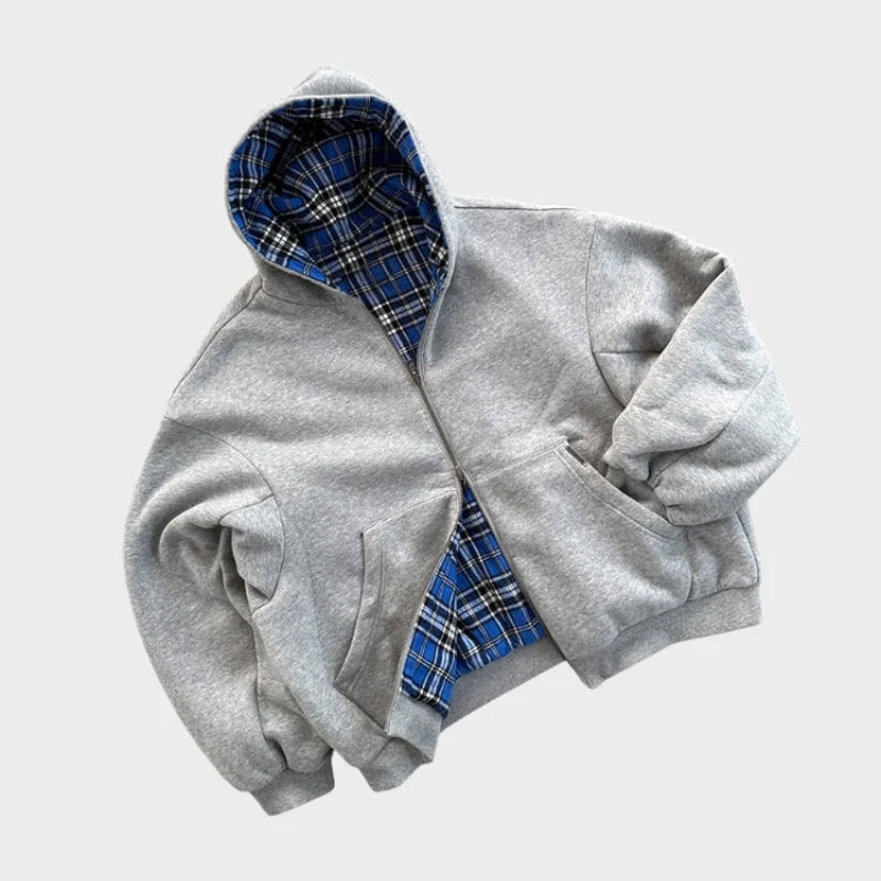 Reversible Oversized Hoodie | Lightweight Zip-Up Sweatshirt 1