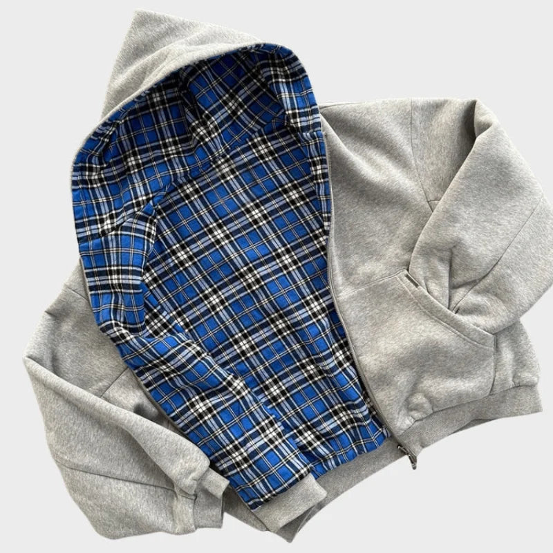 Reversible Oversized Hoodie | Lightweight Zip-Up Sweatshirt 2