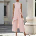 Women's Asymmetrical Jumpsuit | High Neck Wide-Leg Style 5