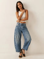 Women's Baggy Jeans | High Waist Relaxed Fit Barrel Leg Denim 3