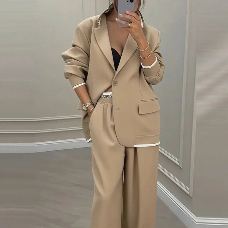 Women's Blazer & Wide-Leg Trousers Set | Tailored Business Outfit 4