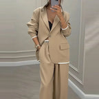 Women's Blazer & Wide-Leg Trousers Set | Tailored Business Outfit 4