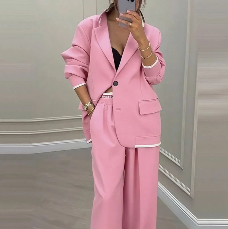 Women's Blazer & Wide-Leg Trousers Set | Tailored Business Outfit 6