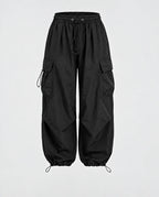 Women's Cargo Pants | Relaxed Fit Oversized Drawstring Style 0