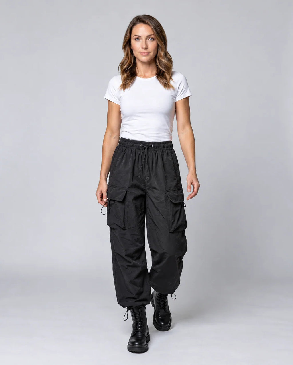 Women's Cargo Pants | Relaxed Fit Oversized Drawstring Style 1
