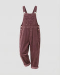 Women's Corduroy Dungarees | Relaxed Fit Wide Leg Overalls 0