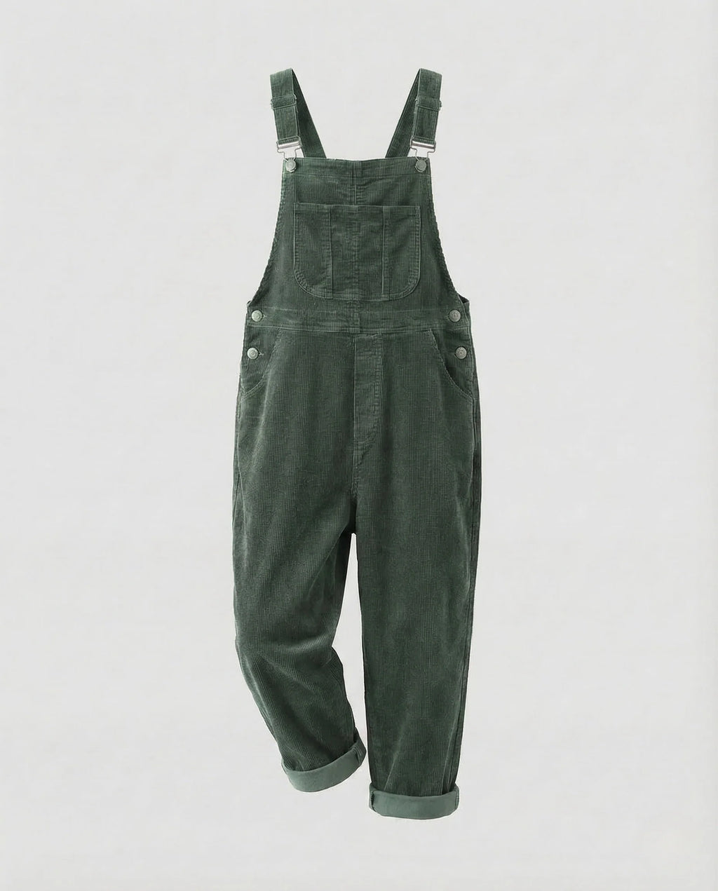 Women's Corduroy Dungarees | Relaxed Fit Wide Leg Overalls 4