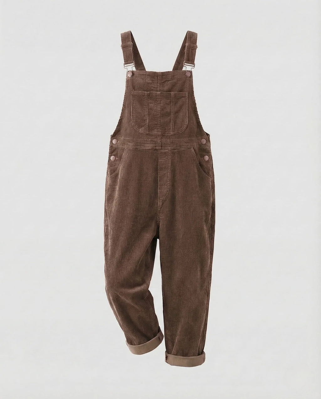 Women's Corduroy Dungarees | Relaxed Fit Wide Leg Overalls 6