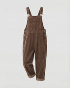 Women's Corduroy Dungarees | Relaxed Fit Wide Leg Overalls 6