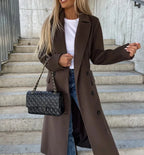 Women's Double-Breasted Coat | Lightweight Tailored Outerwear 0