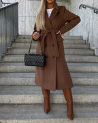 Women's Double-Breasted Coat | Lightweight Tailored Outerwear 2